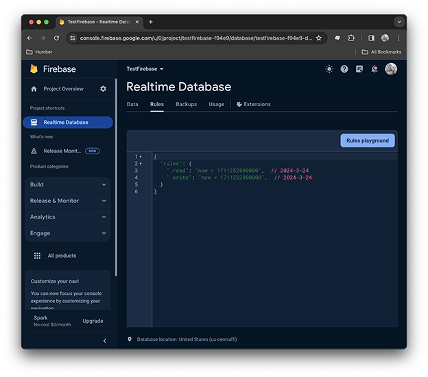 Firebase Realtime Database rules