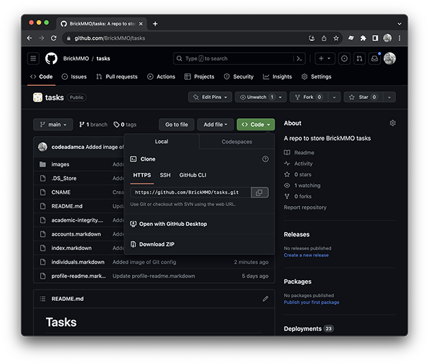 Tasks BrickMMO Task Instructions